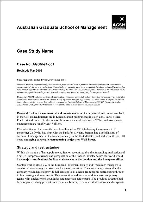 AGSM Case Studies