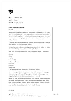 Fee proposal
